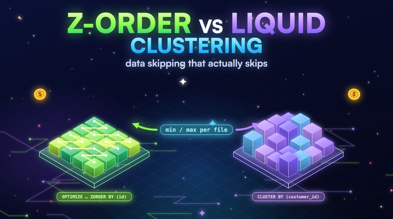 Z-order curve versus liquid clustering over Delta files
